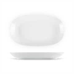 Delta-Coupe 13.5" x 7.5" x h:1.5" Oval White Porcelain Platter