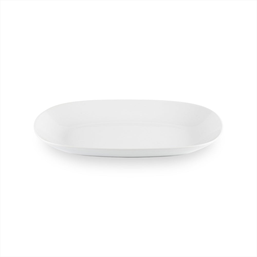 Delta-Coupe 13.5" x 7.5" x h:1.5" Oval White Porcelain Platter