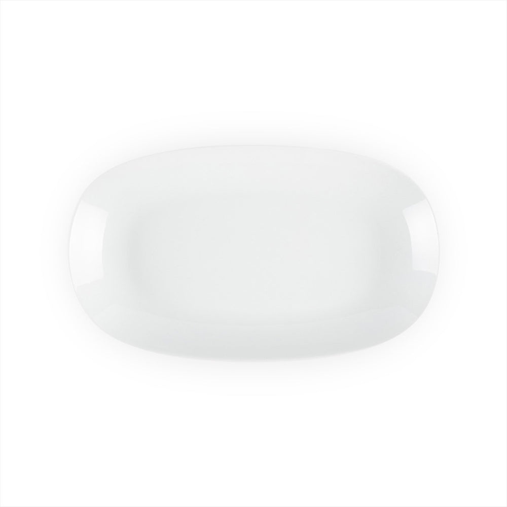 Delta-Coupe 13.5" x 7.5" x h:1.5" Oval White Porcelain Platter