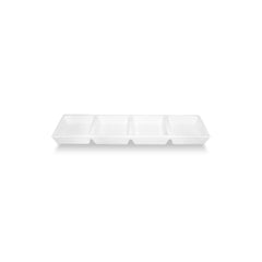 Delta-Coupe 12.5" x 3.25" Rectangular White Porcelain Sectional Plate
