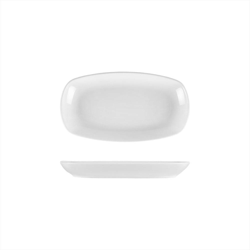 Delta-Coupe 9.25" x 6.25" x h:1" Oval White Porcelain Platter