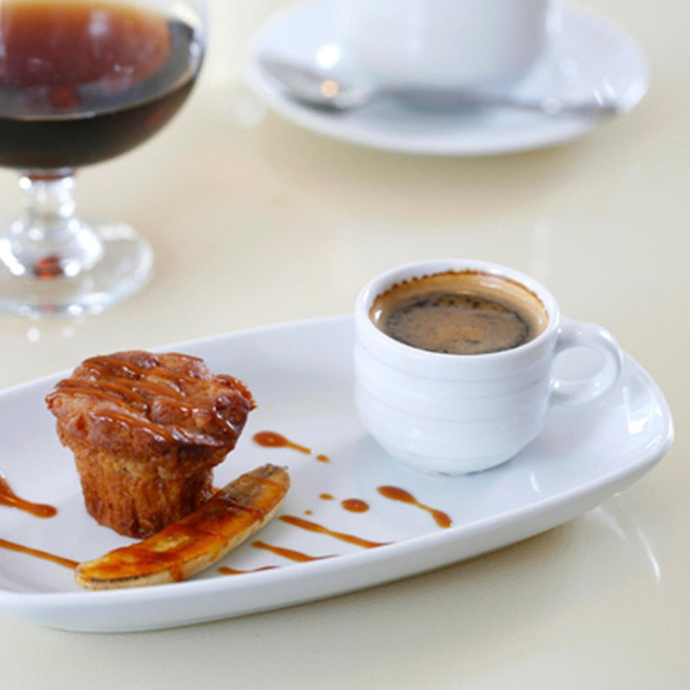 Delta-Coupe 11.5" x 6.25" x h:1.25" Oval White Porcelain Platter