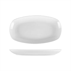 Delta-Coupe 13.5" x 7.5" x h:1.5" Oval White Porcelain Platter