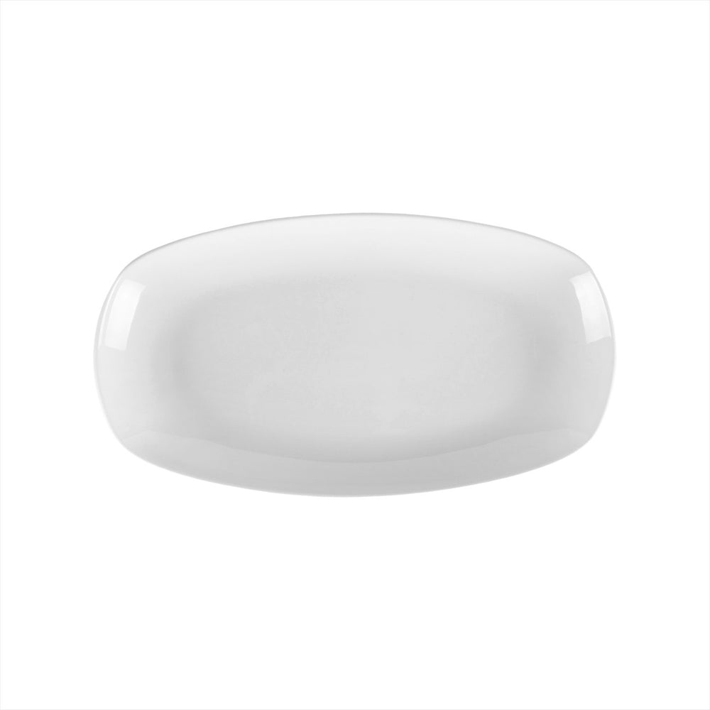 Delta-Coupe 13.5" x 7.5" x h:1.5" Oval White Porcelain Platter