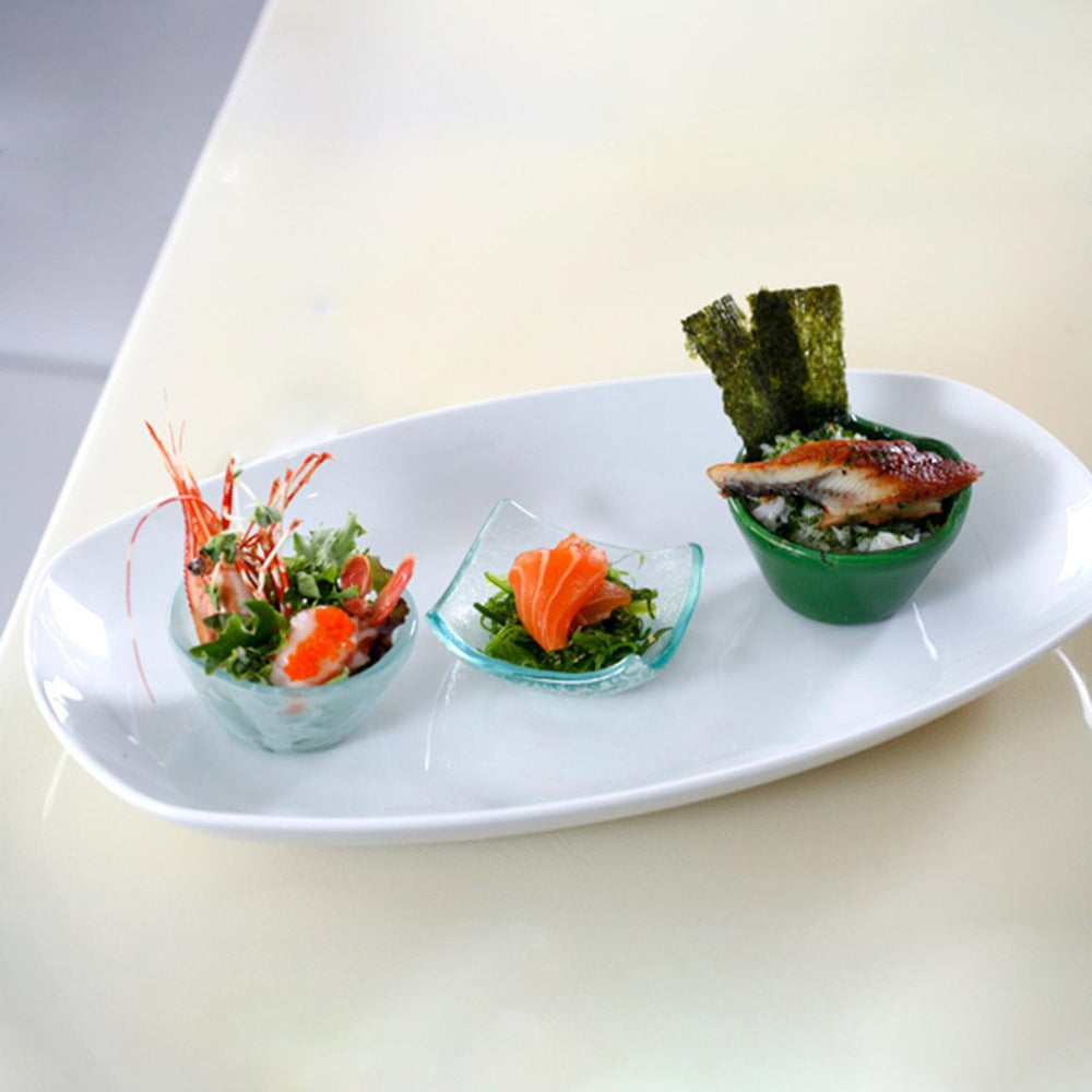 Delta-Coupe 13.5" x 7.5" x h:1.5" Oval White Porcelain Platter