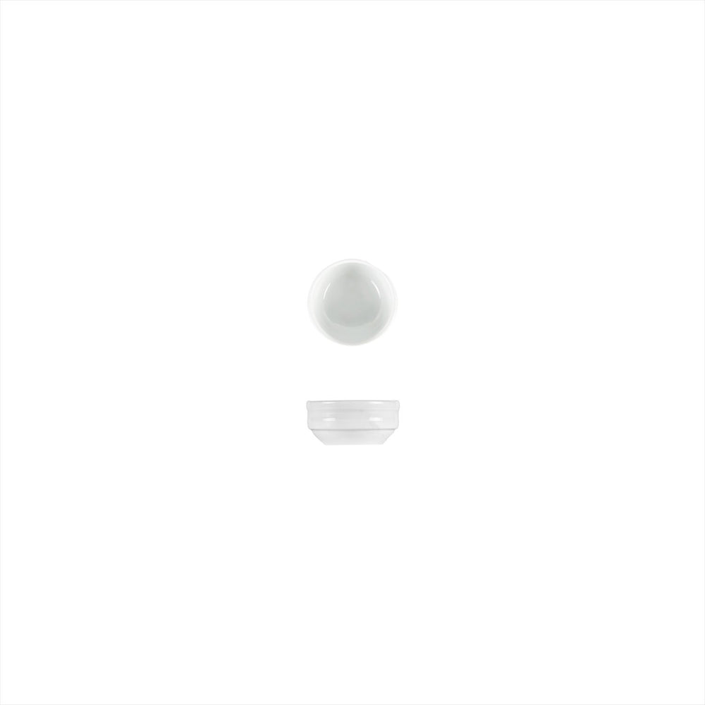 Lizbon dia.2.25" h:1" 1 oz. Round White Porcelain Bowl