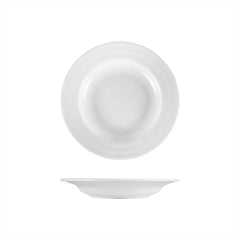 Lizbon dia.9" h:1.5" 13 oz. Round White Porcelain Deep Plate