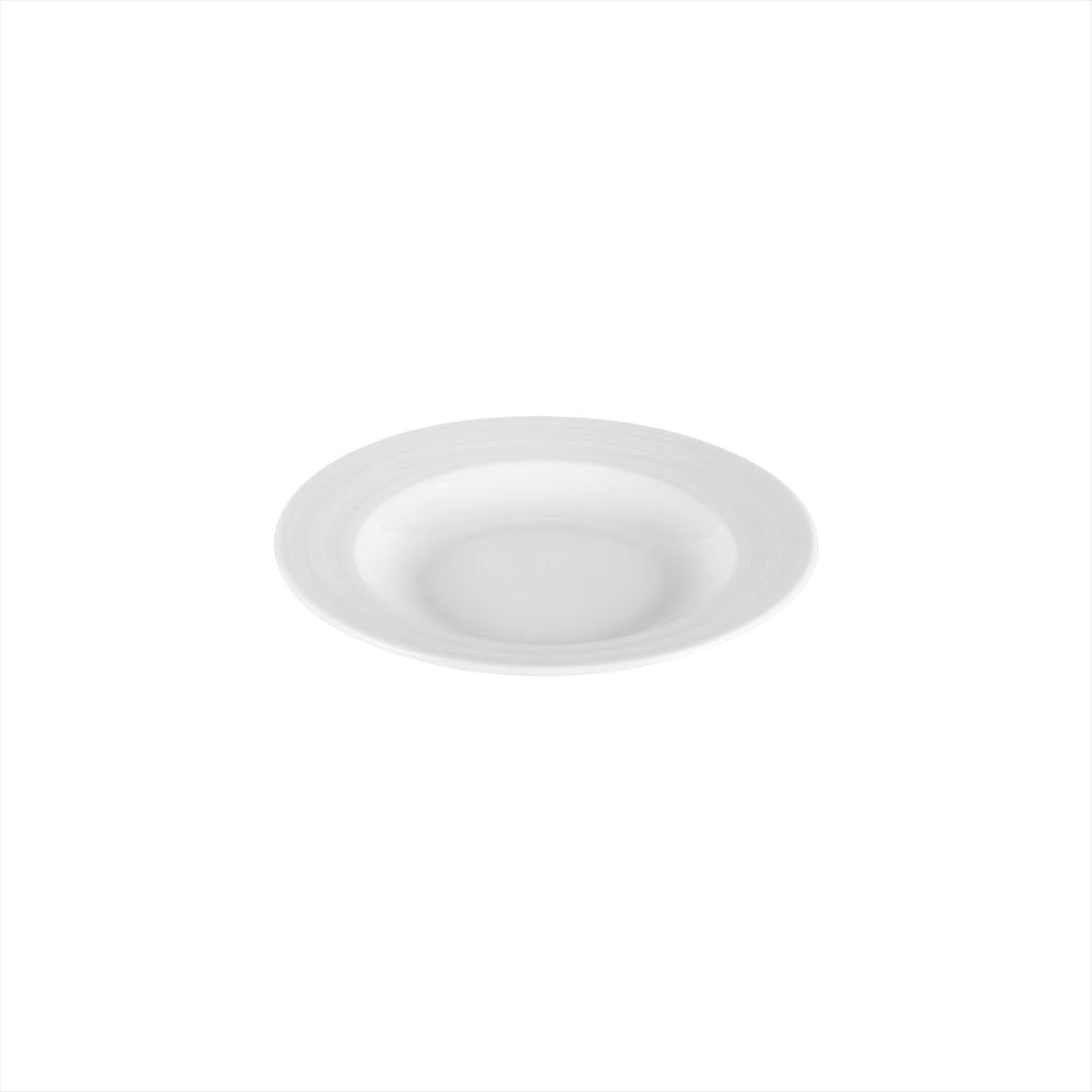 Lizbon dia.9" h:1.5" 13 oz. Round White Porcelain Deep Plate