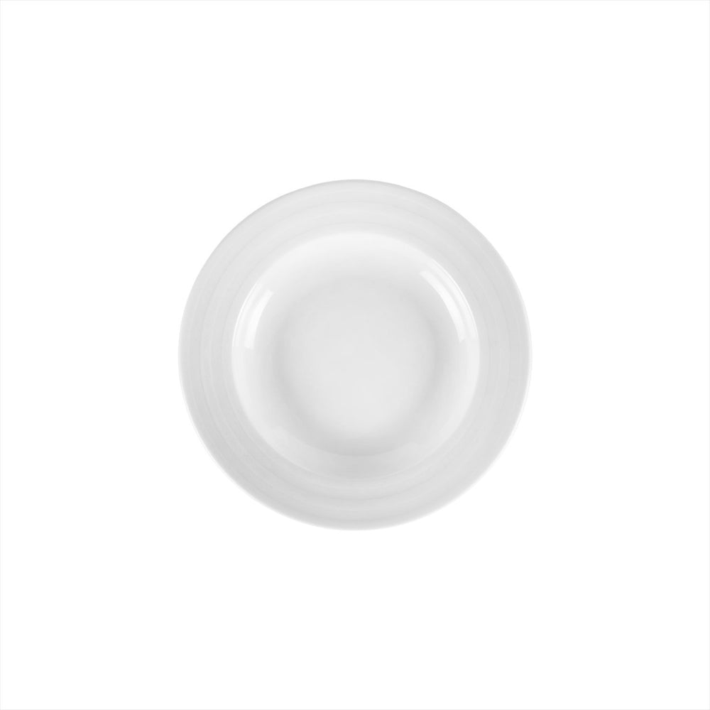 Lizbon dia.9" h:1.5" 13 oz. Round White Porcelain Deep Plate
