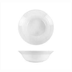 Lizbon dia.9" h:2.75" 42 oz. Round White Porcelain Bowl