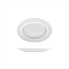 Lizbon 9.5" x 6.75" x h:1" Oval White Porcelain Platter