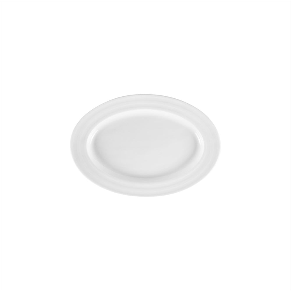 Lizbon 9.5" x 6.75" x h:1" Oval White Porcelain Platter