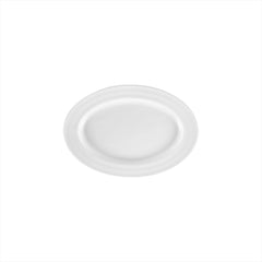 Lizbon 9.5" x 6.75" x h:1" Oval White Porcelain Platter