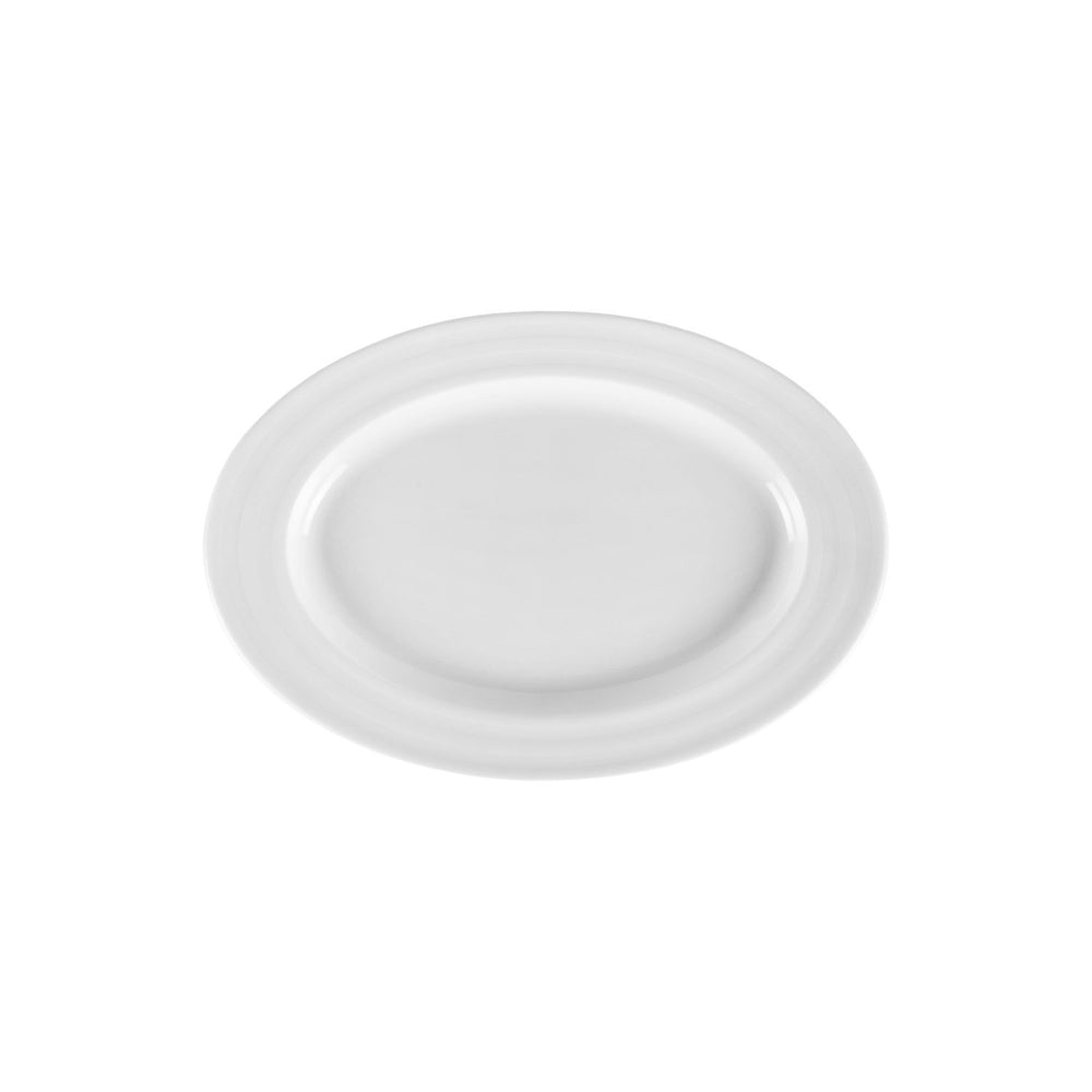 Lizbon 11.25" x 8" x h:1" Oval White Porcelain Platter