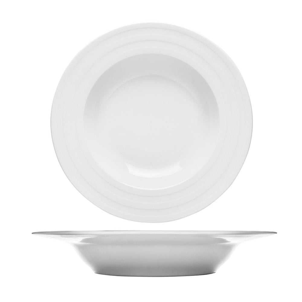 Lizbon dia.11.75" h:2" 24 oz. Round White Porcelain Deep Plate