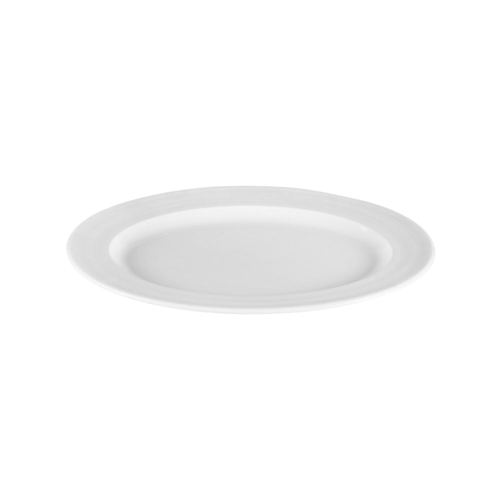 Lizbon 13.25" x 9.25" x h:1.25" Oval White Porcelain Platter