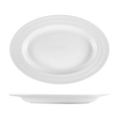 Lizbon 15.25" x 10.5" x h:1.5" Oval White Porcelain Platter