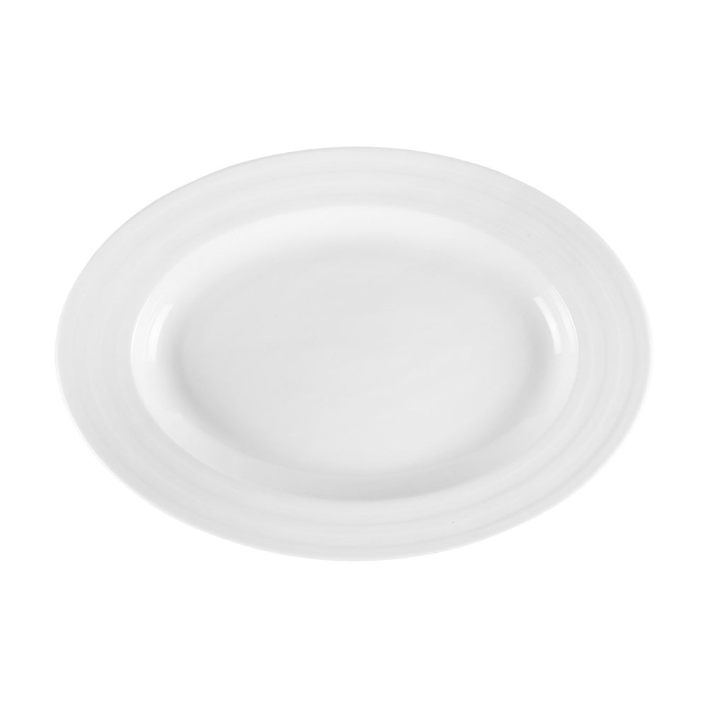 Lizbon 15.25" x 10.5" x h:1.5" Oval White Porcelain Platter
