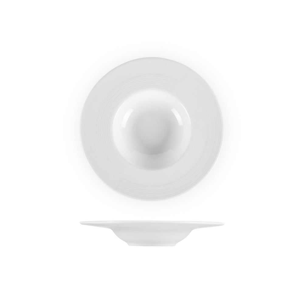Madrid dia.8.75" h:1.25" 6 oz. Round White Porcelain Bowl