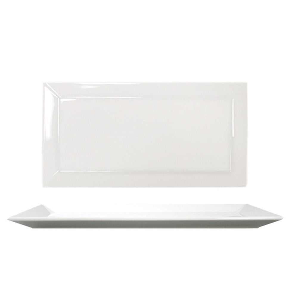 Merid 13.5" x 7" x h:0.75" Rectangular White Porcelain Platter