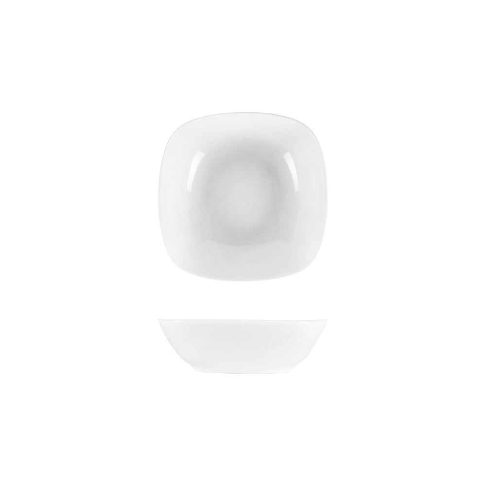Mimoza 6.25" x 6.25" x h:1.75" 12 oz. Square White Porcelain Bowl