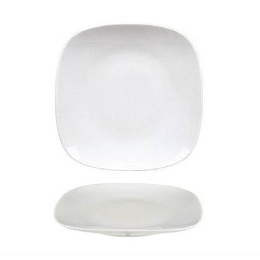 Mimoza 6.25" x 6.25" Square White Porcelain Plate