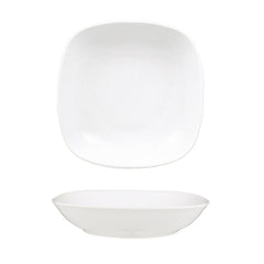 Mimoza 8.5" x 8.5" x h:1.25" 21 oz. Square White Porcelain Deep Plate