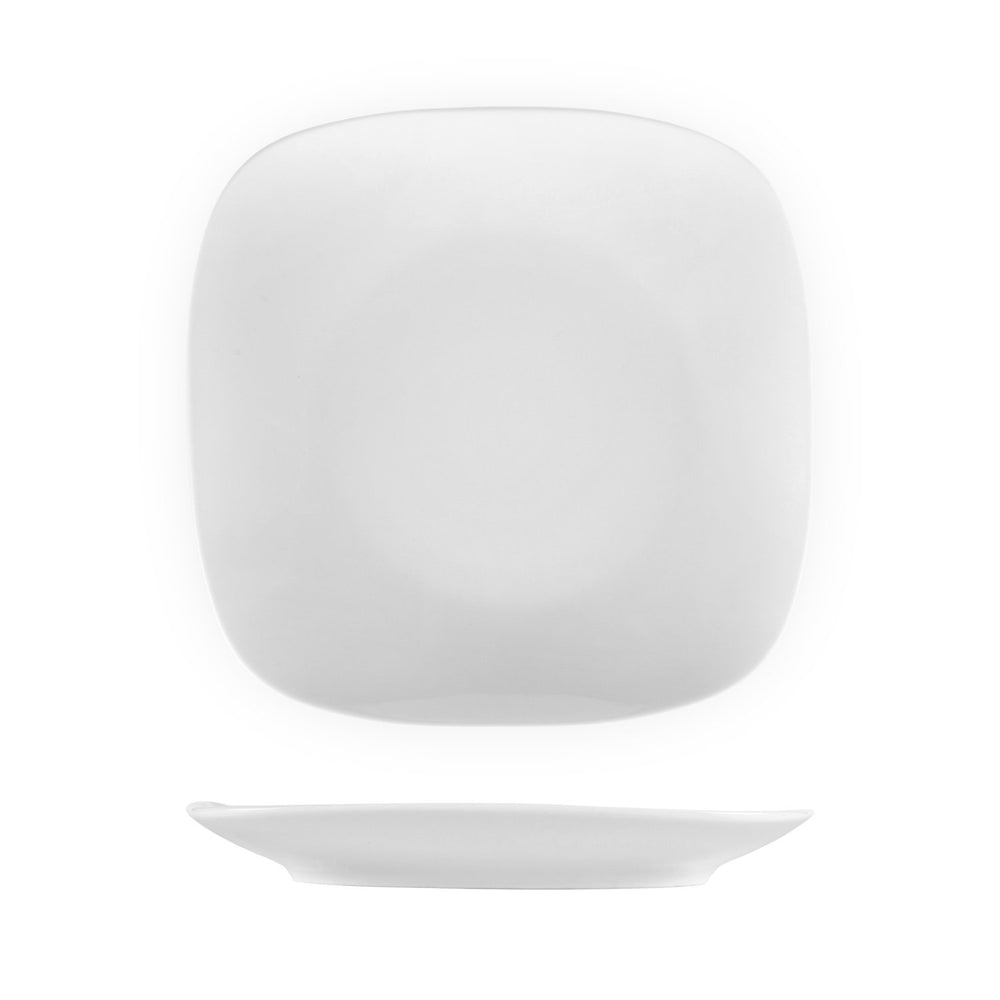 Mimoza 10" x 10" Square White Porcelain Plate
