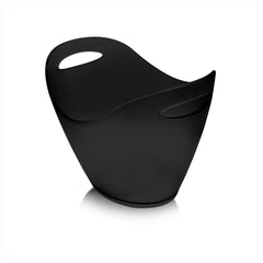 Premium 13.75" x 13.75" x h:10" Oval Black Polycarbonate Ice Bucket