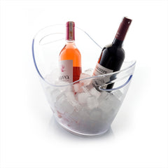 Premium 13.75" x 13.75" x h:10" Oval Clear Polycarbonate Ice Bucket