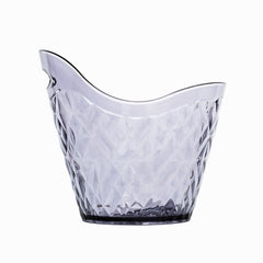 Premium 11" x 9.5" x h:9.75" 5.28 qt. Oval Charcoal Polycarbonate Ice Bucket