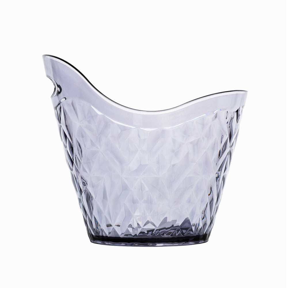 Premium 11" x 9.5" x h:9.75" 5.28 qt. Oval Charcoal Polycarbonate Ice Bucket