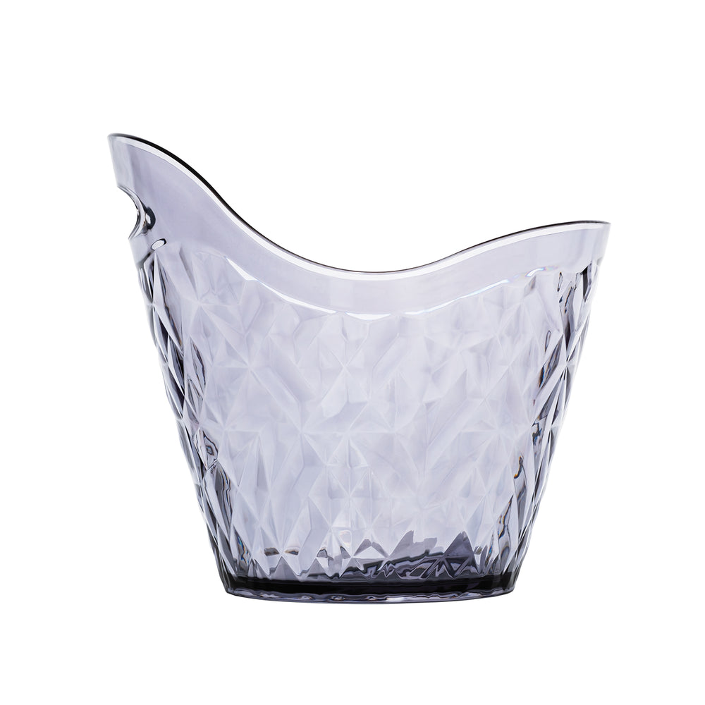 Premium 11" x 9.5" x h:9.75" 5.28 qt. Oval Charcoal Polycarbonate Ice Bucket