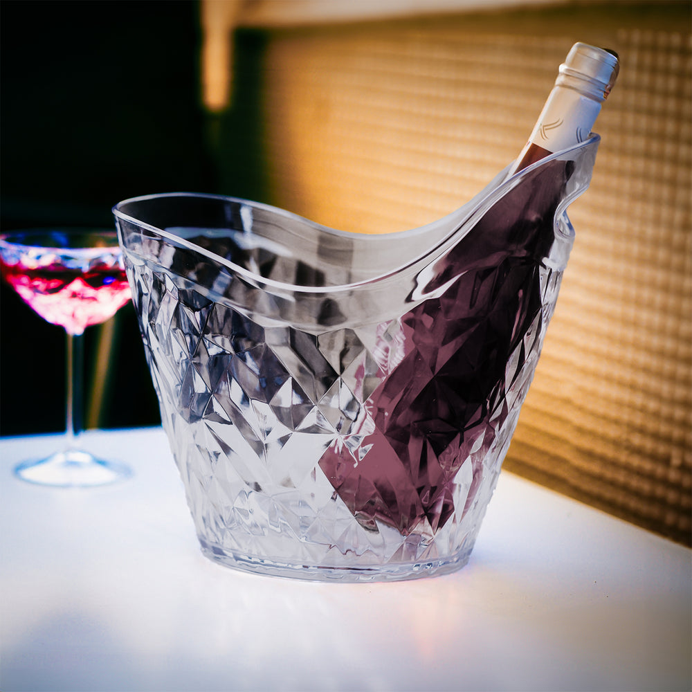 Premium 11" x 9.5" x h:9.75" 5.28 qt. Oval Charcoal Polycarbonate Ice Bucket