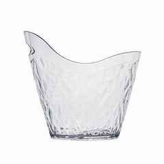 Premium 11" x 9.5" x h:9.75" 5.28 qt. Oval White Polycarbonate Ice Bucket