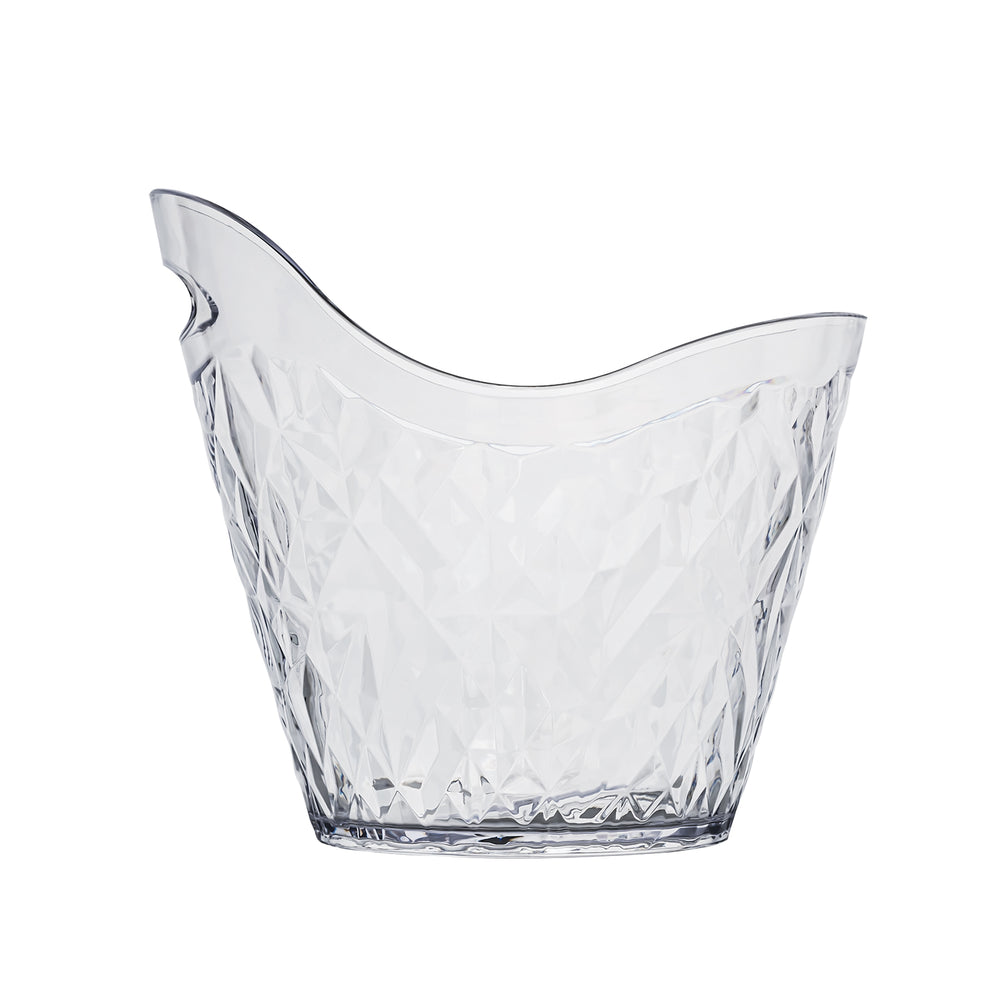 Premium 11" x 9.5" x h:9.75" 5.28 qt. Oval White Polycarbonate Ice Bucket