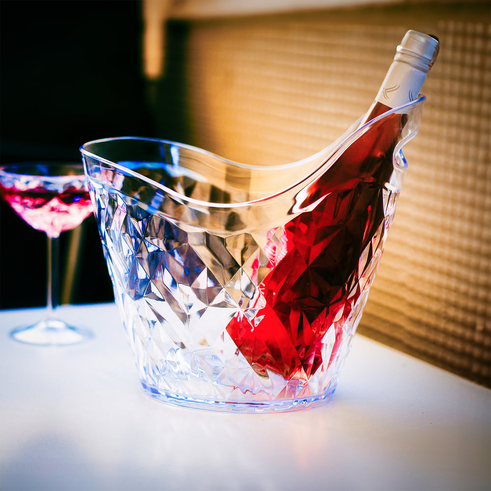 Premium 11" x 9.5" x h:9.75" 5.28 qt. Oval White Polycarbonate Ice Bucket