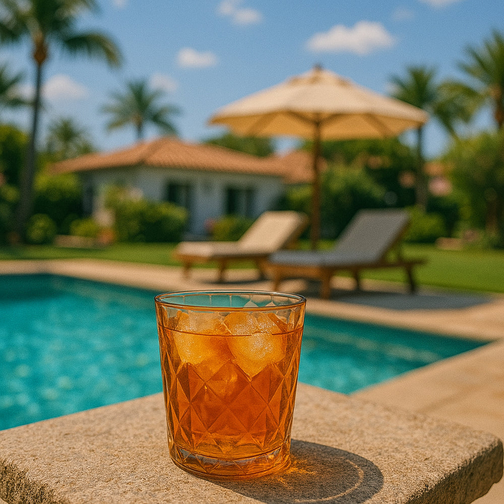 Prism dia.3.5" h:3.5" 10 oz. Round Amber Polycarbonate Rocks/Old Fashioned