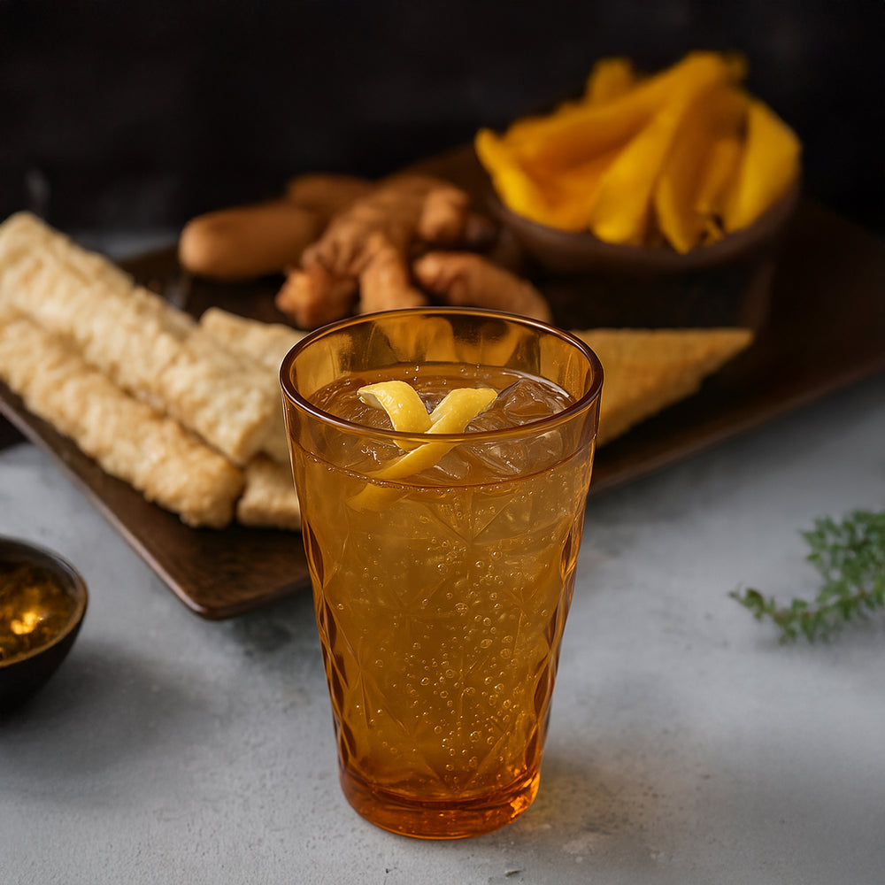 Prism dia.3.5" h:5.5" 14 oz. Round Amber Polycarbonate High-Ball