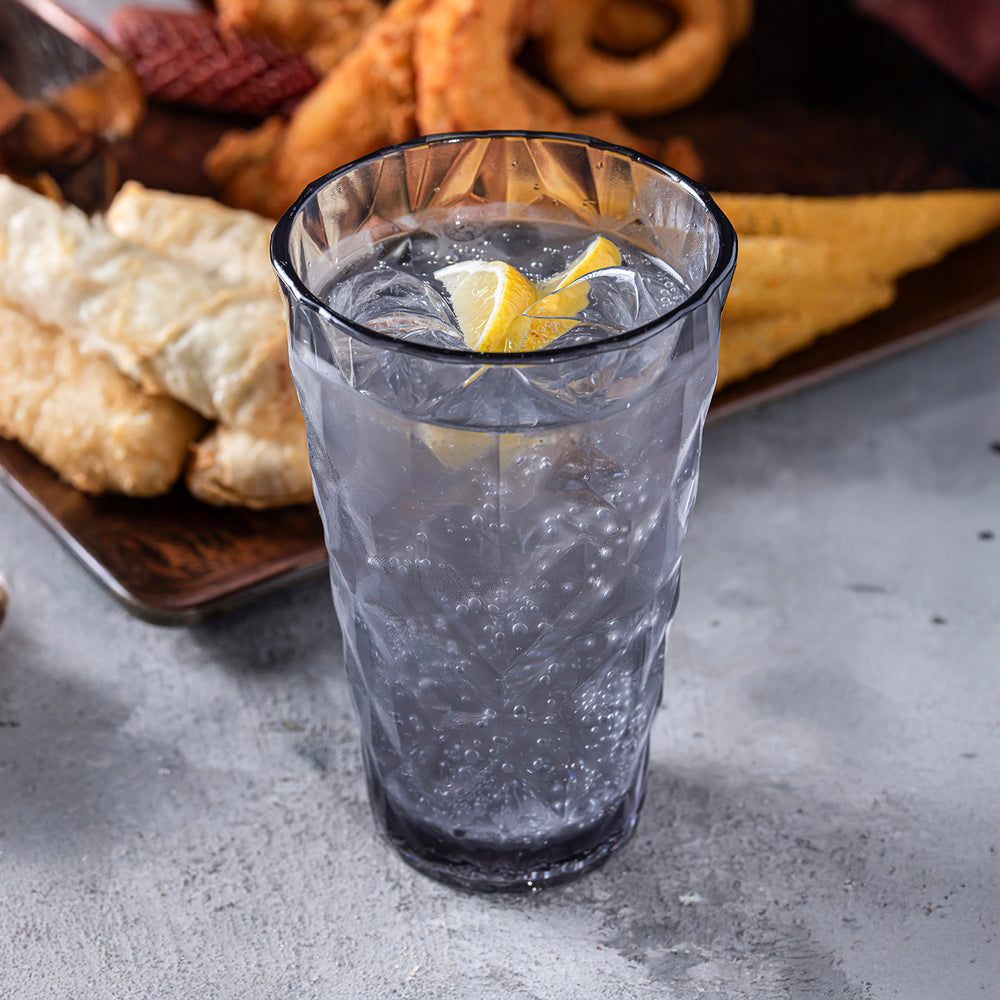 Prism dia.3.5" h:5.5" 14 oz. Round Charcoal Polycarbonate High-Ball