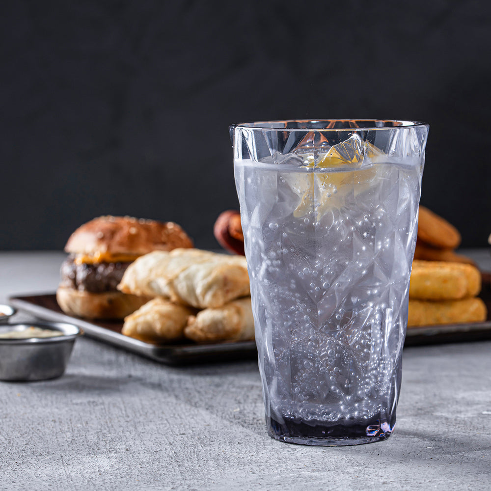 Prism dia.3.5" h:5.5" 14 oz. Round Charcoal Polycarbonate High-Ball