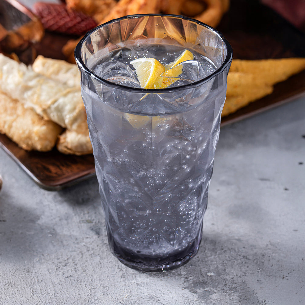 Prism dia.3.75" h:6.5" 17 oz. Round Charcoal Polycarbonate High-Ball