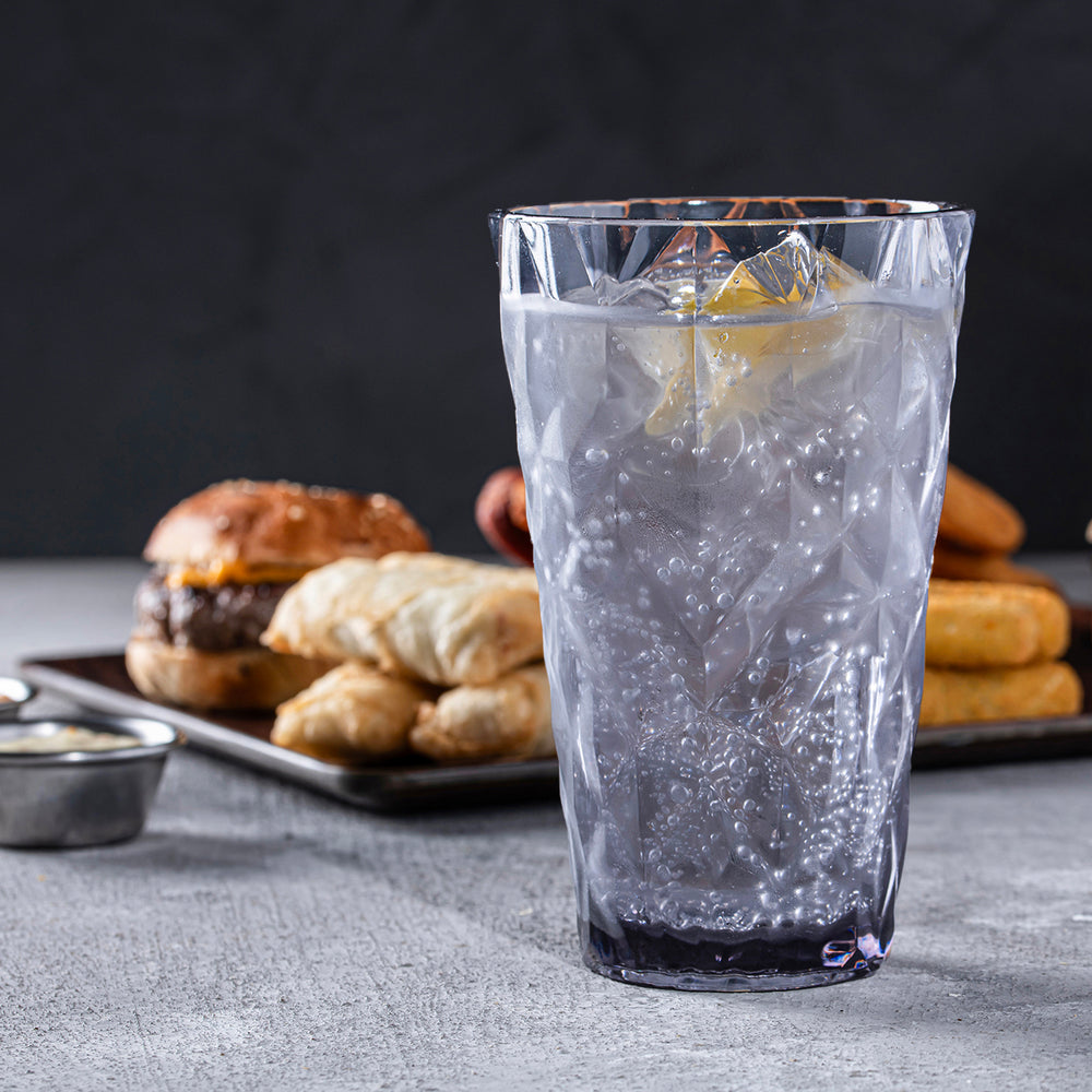 Prism dia.3.75" h:6.5" 17 oz. Round Charcoal Polycarbonate High-Ball