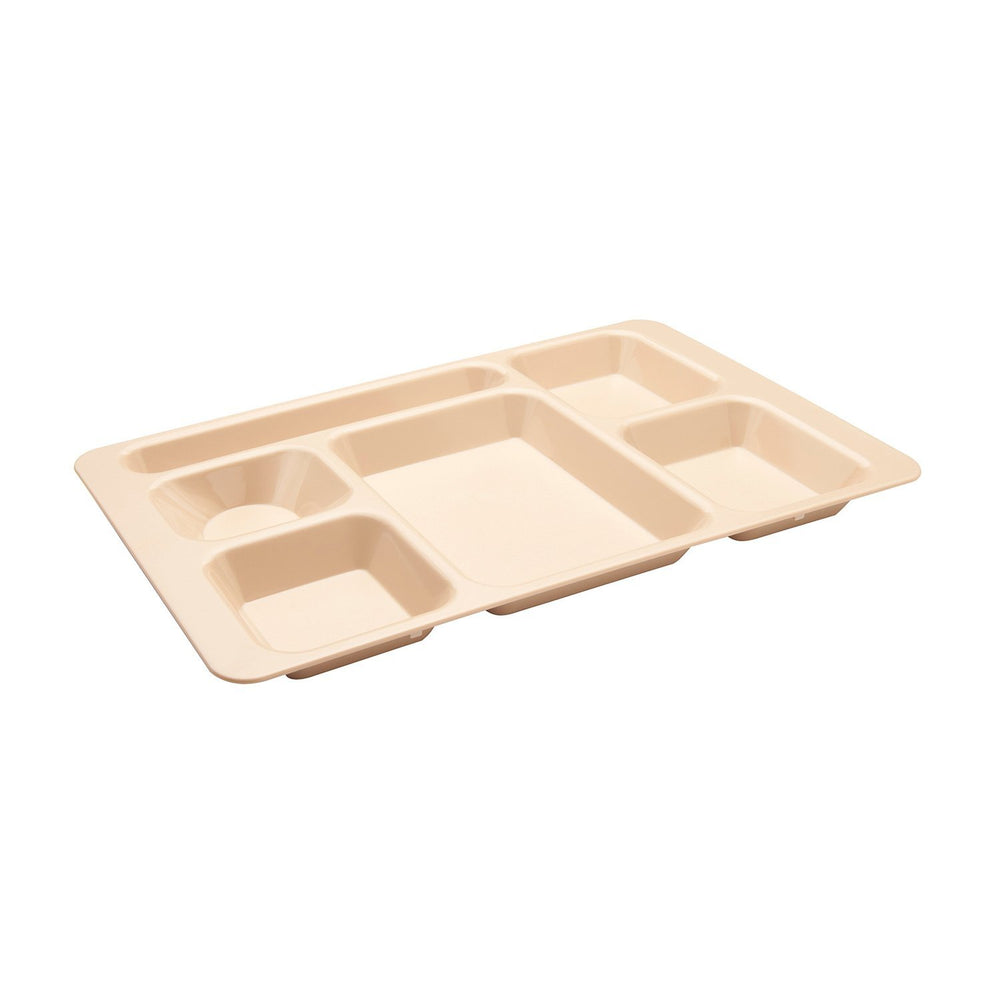 Rubikap Institutional 15" x 9" Rectangular Beige Polycarbonate Compartment Tray