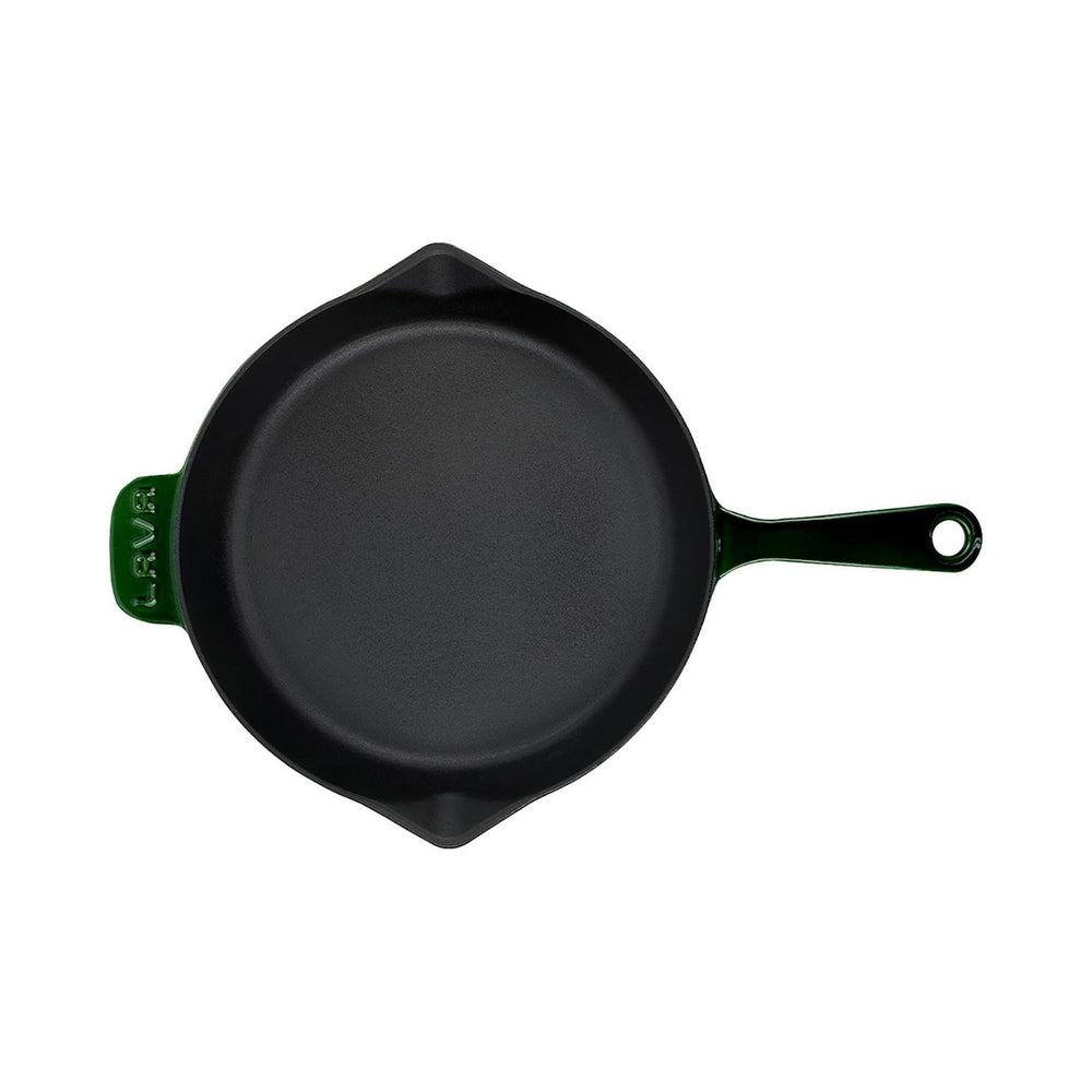 Turgla Cast Iron dia.11" h:2" Round Green Cast Iron Skillet