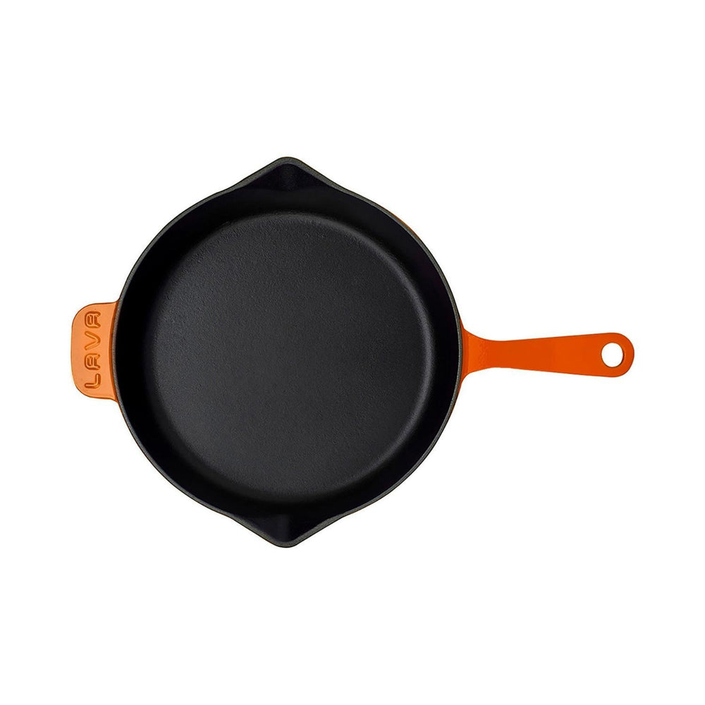 Turgla Cast Iron dia.11" h:2" Round Orange Cast Iron Skillet
