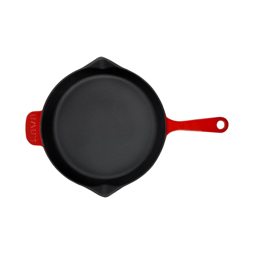 Turgla Cast Iron dia.11" h:2" Round Red Cast Iron Skillet