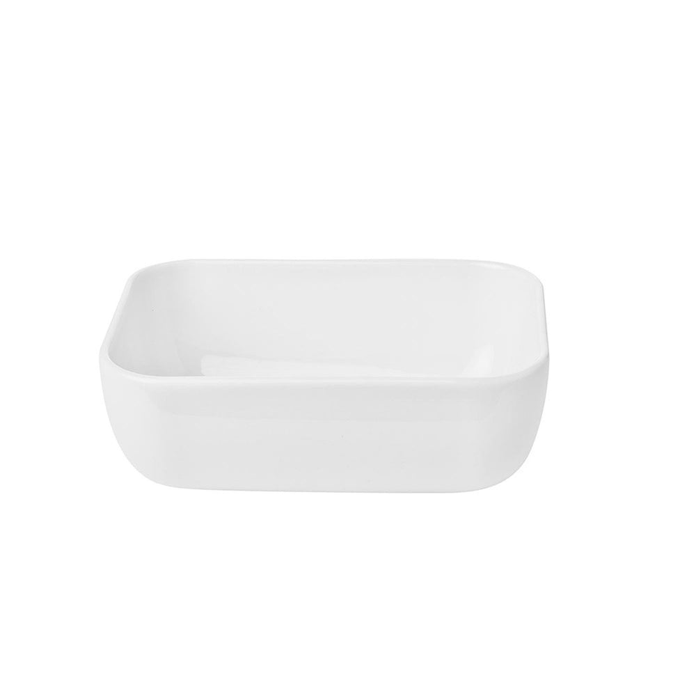 Santa Monica 5.5" x 3.75" x h:2" 14 oz. Rectangular White Porcelain Deep Plate