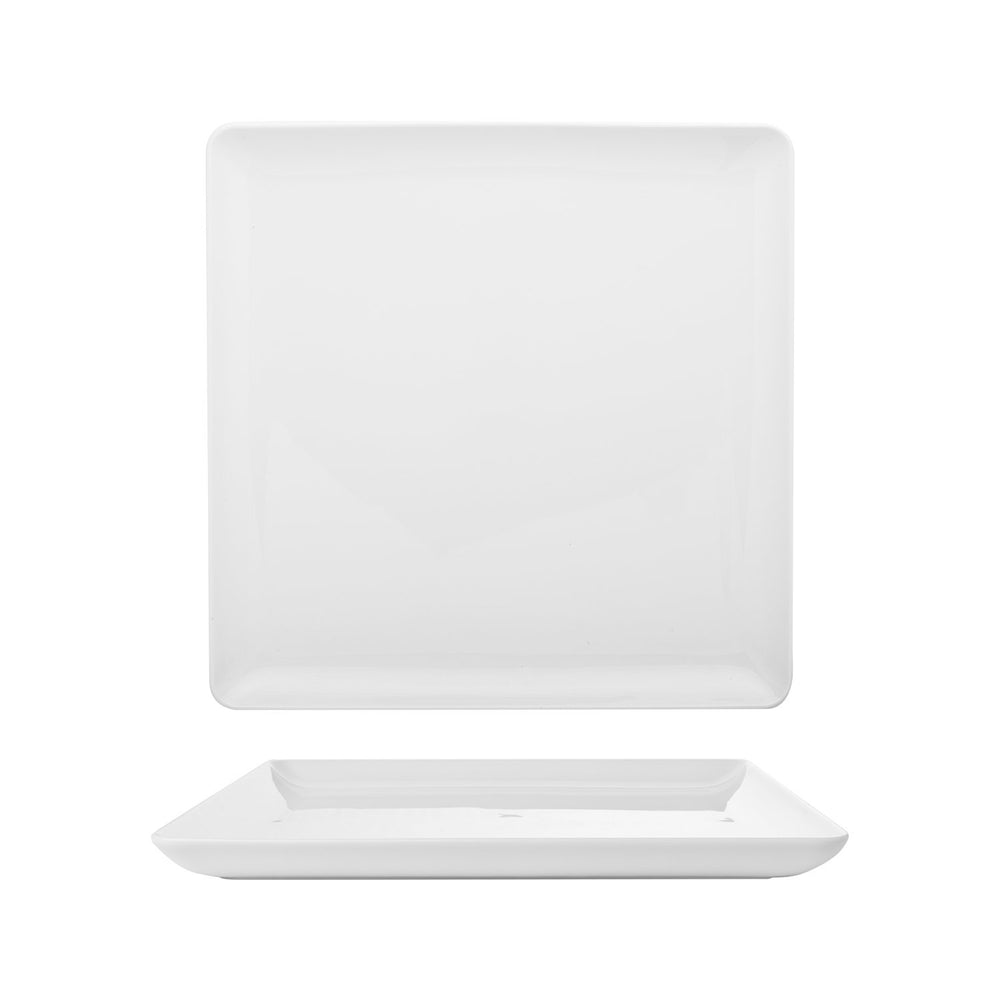 Santa Monica 12.5" x 12.5" x h:1" Square White Porcelain Platter