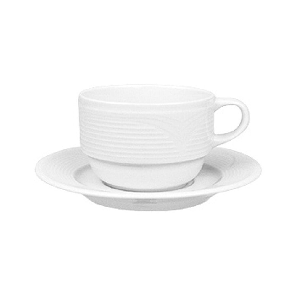 Saturn dia.3.25" h:2.25" 7 oz. Round White Porcelain Cup